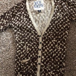 Volcom Leopard Print Cardigan Sweater
